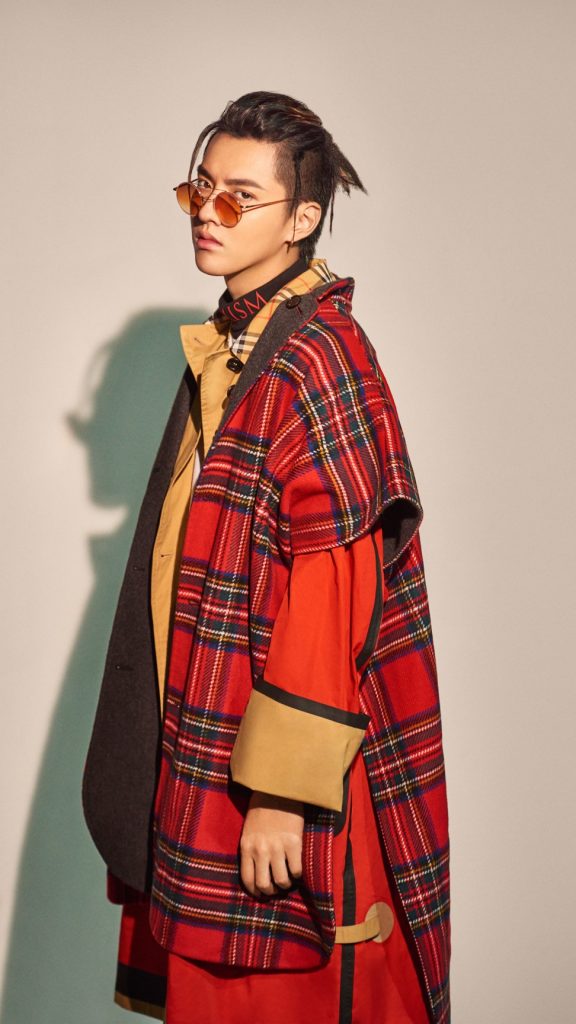 Chinese actor and singer Kris Wu wearing Burberry in Shanghai