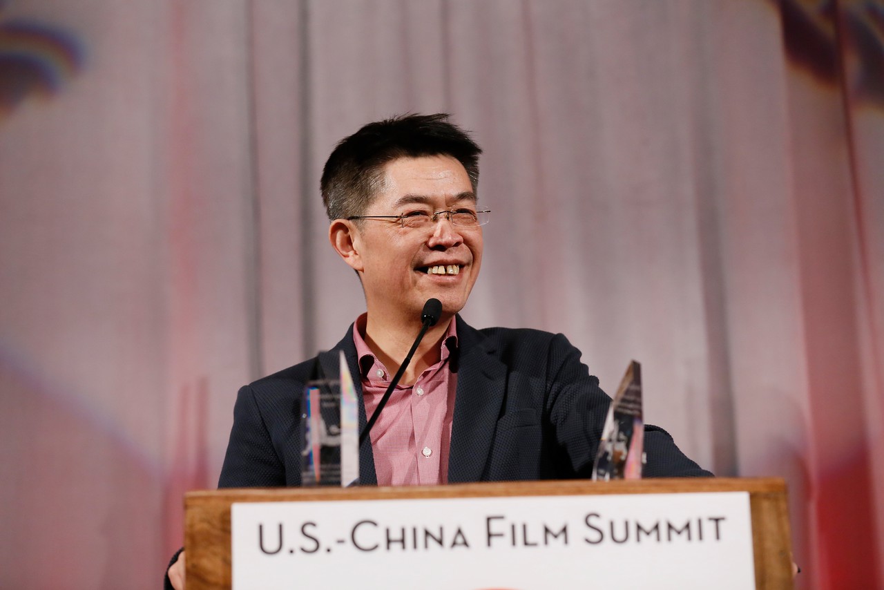 Zhang Zhao, CEO, Le Vision Pictures receives the U.S.-China Film Industry Leadership Award during the 2015 Asia Society U.S.-China Film Summit and Gala held at the Dorthy Chandler Pavilion on Thursday, November 5, 2015, in Los Angeles, Calif. (Photo by Ryan Miller/Capture Imaging)